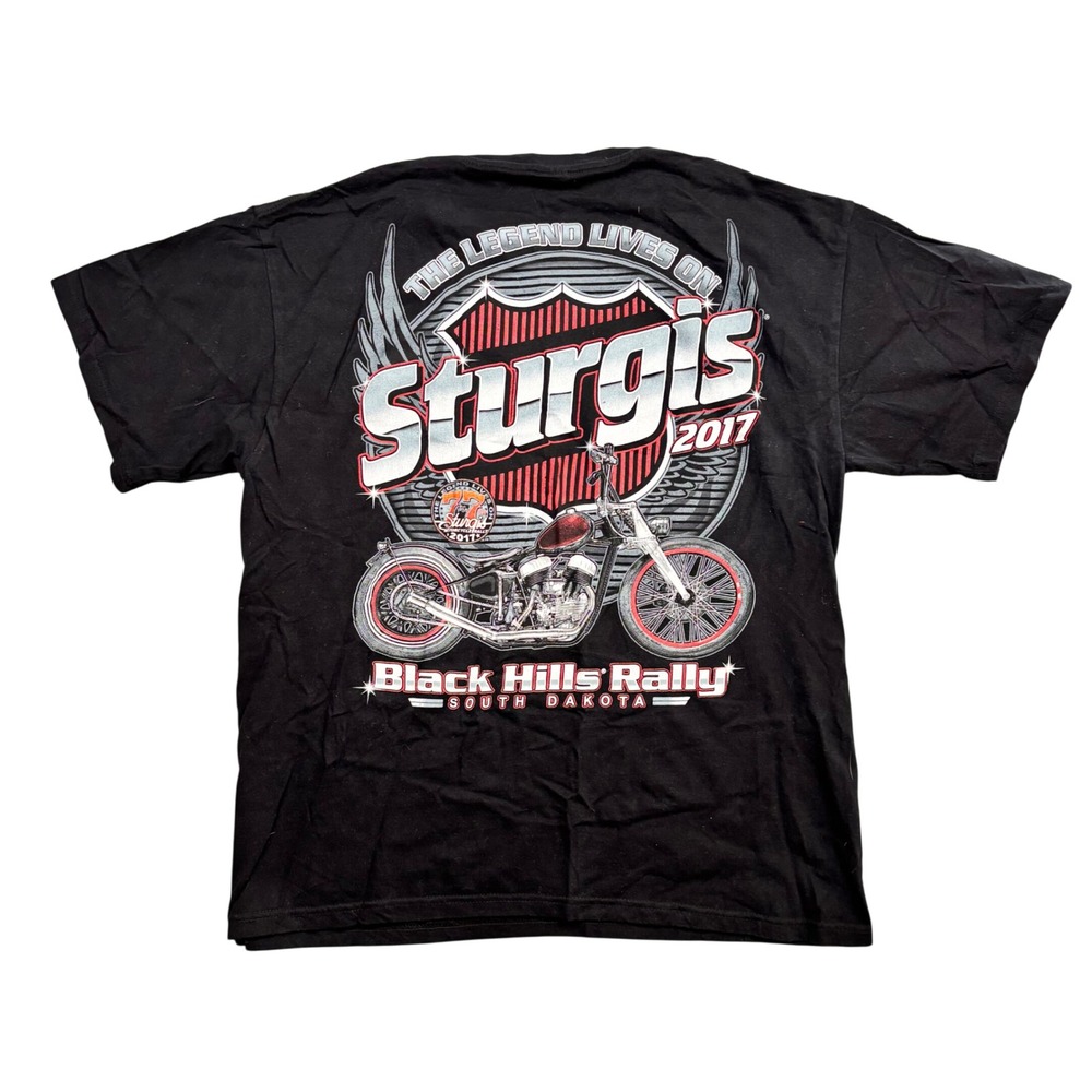 Keya USA Sturgis 2017 Black Hills Rally South Dakota Motorcycle T-Shirt Black L
